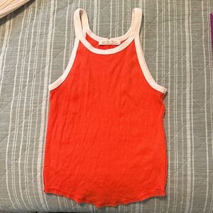 We The Free Orange and White Tank Top